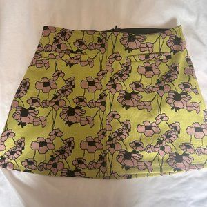 Zara JACQUARD MINI SKIRT  GREEN - REF 5039/011